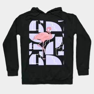 Pink Flamingo Midcentury Modern Retro Shapes Hoodie